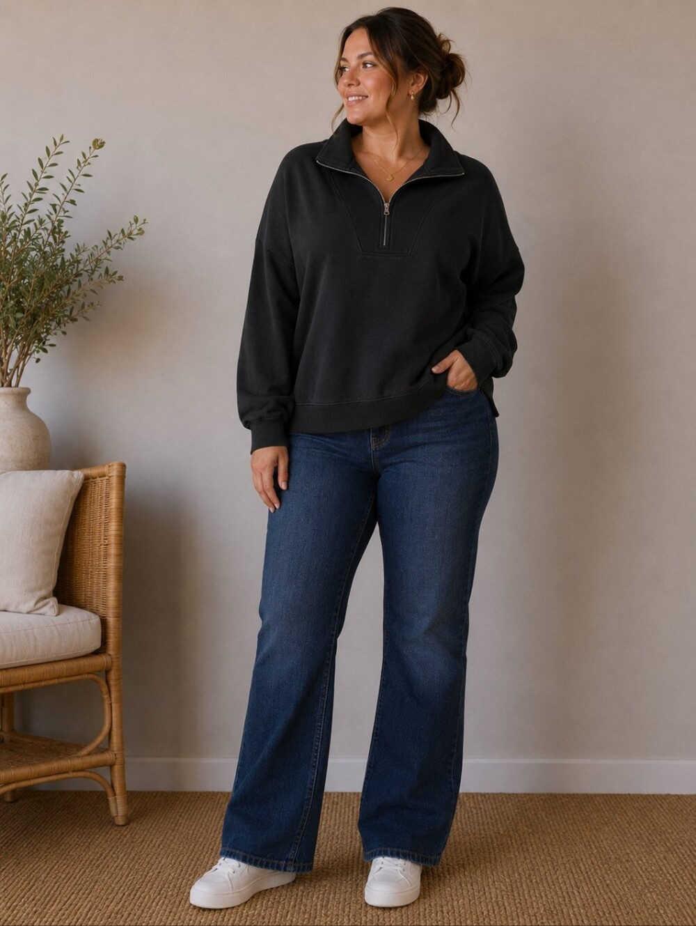 Gentle Warm Black Sweatshirt Size 2XL